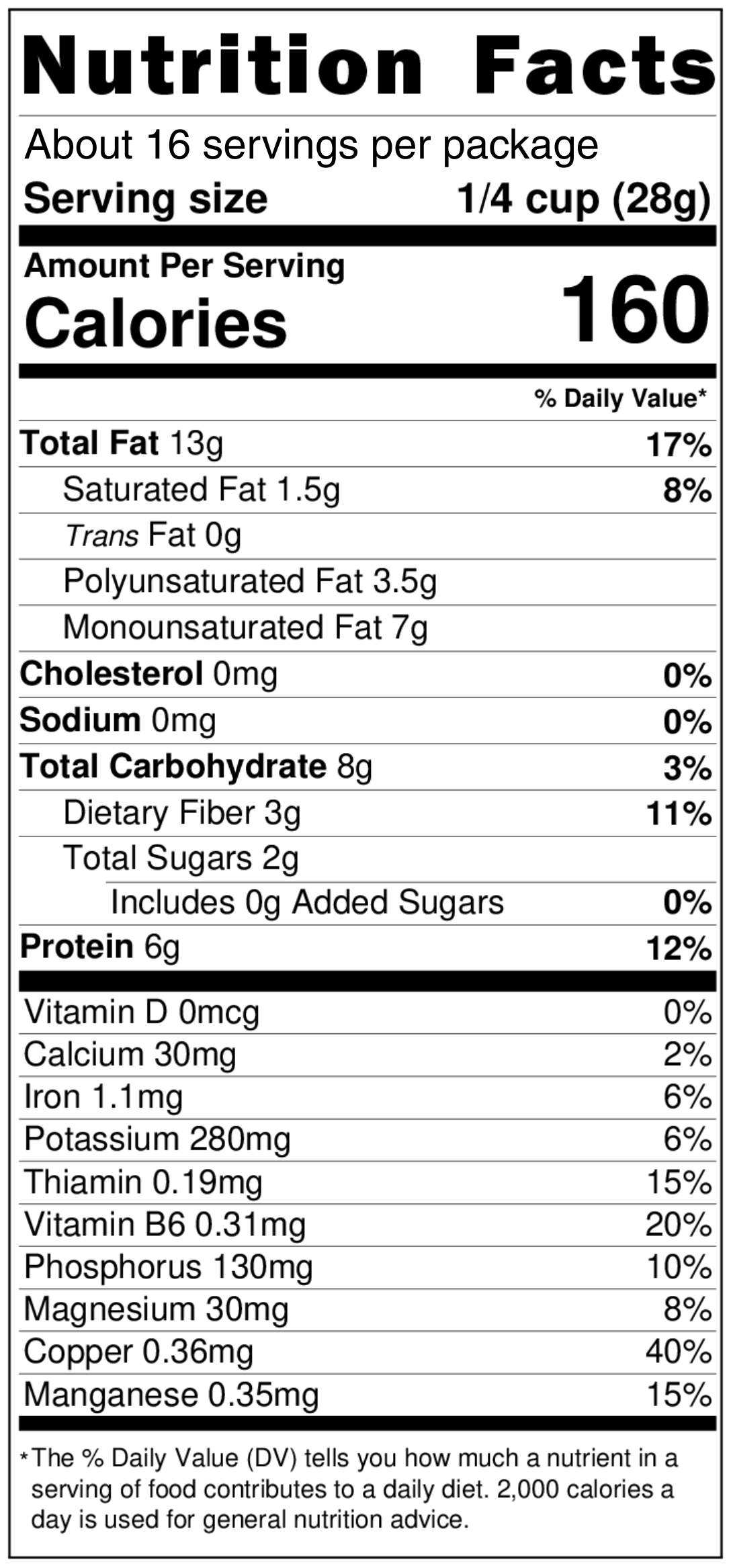 Nutrition facts for mmmm Pistachios! unsalted whole kernels: 170 calories, 3g fiber, 6g protein, calcium, iron, potassium